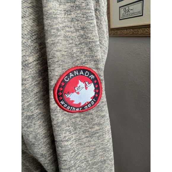 Canada Weather Gear‎ Top Soft V Neck Henley Button Medium Brown Oatmeal Logo - Picture 3 of 7